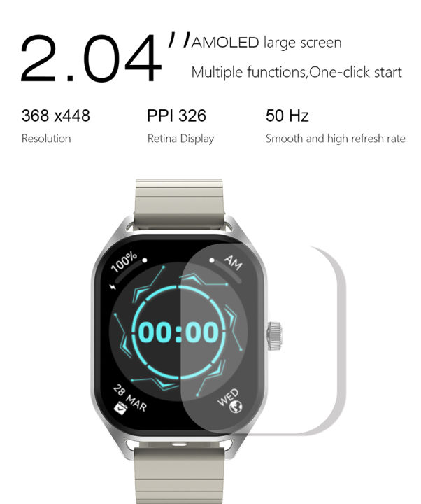 Daewoo%20Delta%20DT99%20Smartwatch:%202.04"%20AMOLED%20HD%20Screen,%20BT%20Call,%20200+%20Watch%20Faces,%20Heart%20Rate,%20BT%20Music,%20NFC,%20Always%20On%20Display,%20Voice%20Assistant,%20%20IP67%20Waterproof,%20260%20mah%20Battery,%20Compass,%20Lady%20Assistant%20-%20Image%209