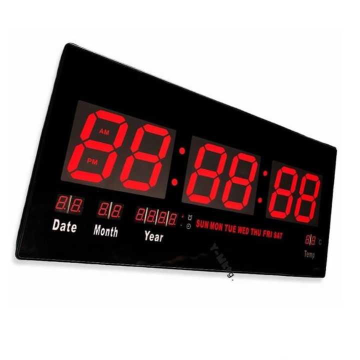 LED Digital Calendar JH4600 l Digital LED Wall Clock With Calendar and ...