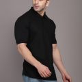 Men Regular-Fit Cotton Pique Polo Shirt-Black Summer wears. 