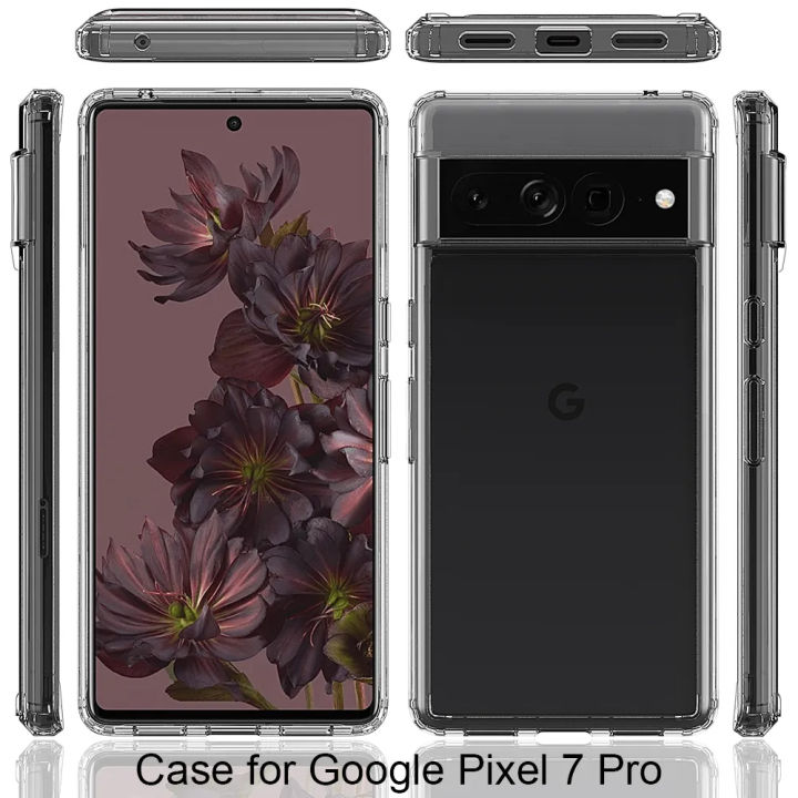 Feishell Clear Case For Google Pixel 7 6.3 Inch,Shockproof Hybrid Soft TPU Bumper Anti-Scratch Hard Acrylic Back Transparent Slim Phone Case Cover For Google Pixel 7,Blue - View #4