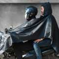 Black Polyester Bike/Scooter Water Proof Solid Rain Coat with Bag For Men | Rain Protection Double Rain Coat For Bike. 