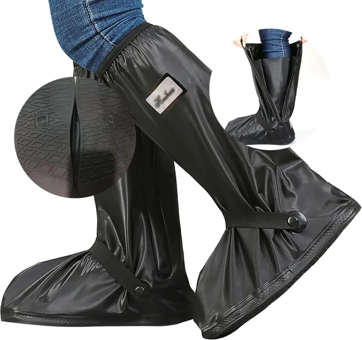 Waterproof%20Rain%20Shoe%20Covers%20for%20Men%20Reusable%20Foldable%20Boots%20Cover%20with%20Reflector,%20Non-Slip%20High-Top%20Rain%20Overboots%20Shoe%20Protector%20for%20Cycling,%20Hiking,%20Gardening,%20Fishing,%20Farming,%20Travel%20-%20Image%202