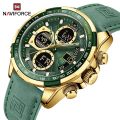 NAVIFORCE NF9197 New Men's Business Day Date Function Analog Digital Leather Strap Wristwatch. 
