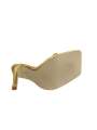 Womens Gold High Heel Sandals, Elegant Beaded Strap Party/Evening Shoes With Pointed Toe And Thin Heels. 