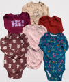 Livingtex Cotton Printed Full Sleeve Baby Romper ( 0-36 Months ) - 6 Pcs ( Color Assorted). 