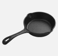 Cast Iron Skillet Pre-Seasoned Frying Pan Round Non Stick Griddle w/ Long Handle. 