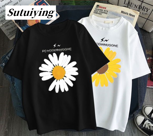 Sutuiying Pack Of 2 Women oversized Relax In Comfortable Luxury Printed T-Shirts For Girls and Women