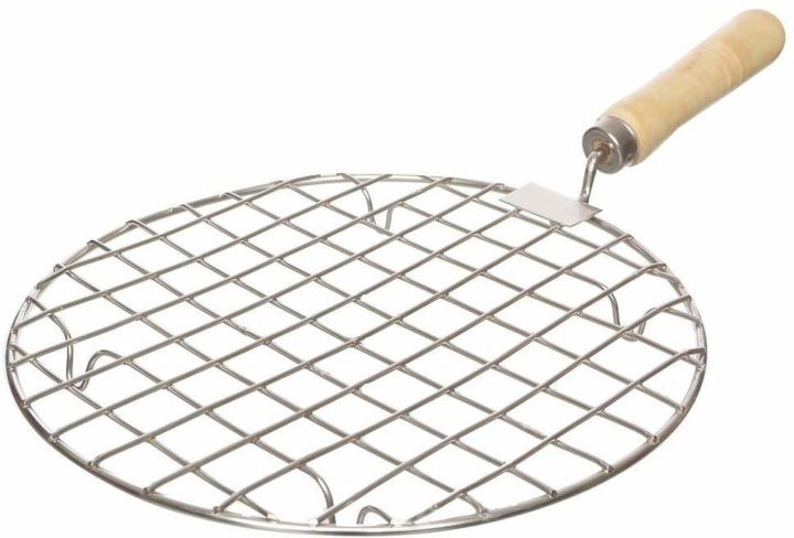 23cm Round SS Chapati Roster With Wood Handle