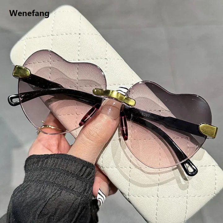 Wenefang%20Rimless%20Heart-Shaped%20Sunglasses%20Designer%20UV%20Protection%20Fashion%20Rimless%20Sun%20Glasses%20UV400%20Gradient%20Lens%20Love%20Heart%20Shades%20for%20Women%20Men%20Beachwear%20Casual%20Accessories%20Summer%20Fashion%20-%20Image%203