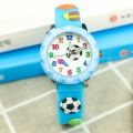 3D Cartoon Silicone Strap Football Design Kids Watch Children Girls Student Clock Wathes Relogio Kol Saati. 