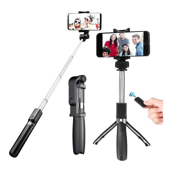 Cell Phone Stand Phone Tripod With Clicker Selfie Stick Tripod