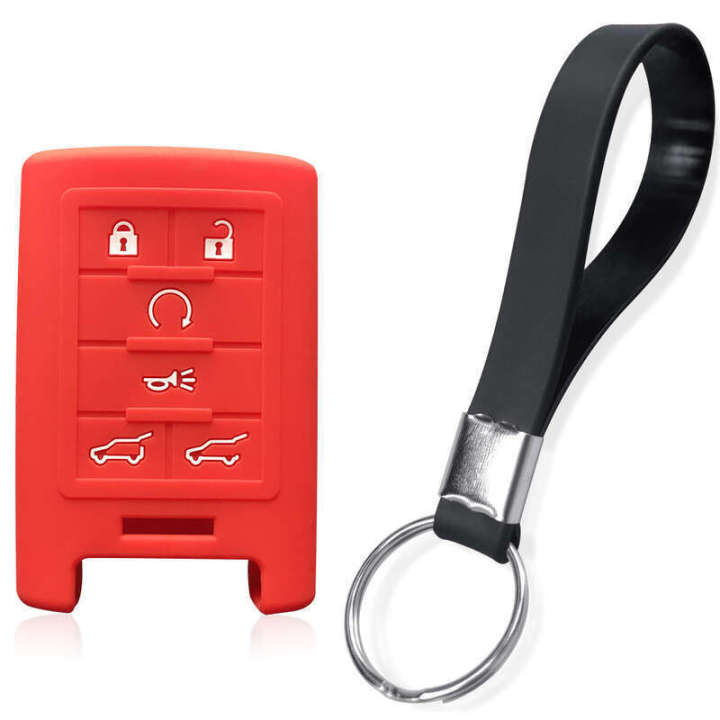 For%20Cadillac%20Escalade%20ATS%20SRX%20XTS%20XT5%20XT4%20Remote%20Keyless%206%20Button%20Silicone%20Key%20Fob%20Cover%20Case%20Protect%20Sleeve%20Hood%20Skin%20Set%20Bag%20-%20Image%204