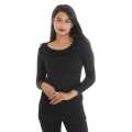 Black Ruffle Design Neck Sweater For Women. 