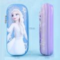 Cartoon Frozen Anna Elsa Pen Bag Snowflake Zipper Exquisite Stationery Organizer Dirt-proof EVA Pen Storage Bag Students. 