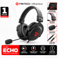 Fantech MH82 Echo Lightweight Black Gaming Headset with Detachable Microphone and Noise-Cancelling Mic for PC and Consoles. 