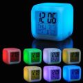 LED Color Changing Digital Alarm Clock, Thermometer & Date Cube Shaped 3. 