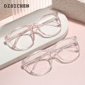 DISICHEN Profesional Transparent Large Frame Computer Glasses Women Round Anti Blue Light Optical Spectacle Flat Lens Eye Protection Plain Glasses. 