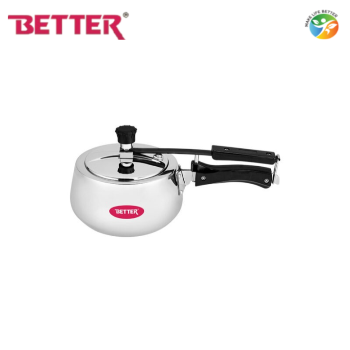 Better Triply Steelux Pressure Cooker 2 LTR  || Premium Stainless Steel 304 || Induction Friendly and Fast Cooking || Great Heat Retention || Shiny Mirror Finish || Lab Tested Whistle Pressure Release System  ||5 years warranty|| Available in 2L, 3L, 5L
