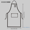 DISICHEN 2025 New 1pc Cotton Adults Denim Blue Cooking Kitchen Restaurant Work Bib Apron Dress with Pocket 71*65cm. 