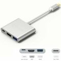 Original 3 in 1 USB 3.1 Type C to VGA Adapter Multiport USB 3.0 Hub with Type-C Female Charging Port & Video Converter for MacBook Pro. 