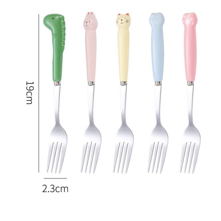 Eating Mixing Cute Cartoon Ceramic Handle Dinnerware Cutlery Kitchen Utensil Soup Spoons Tableware