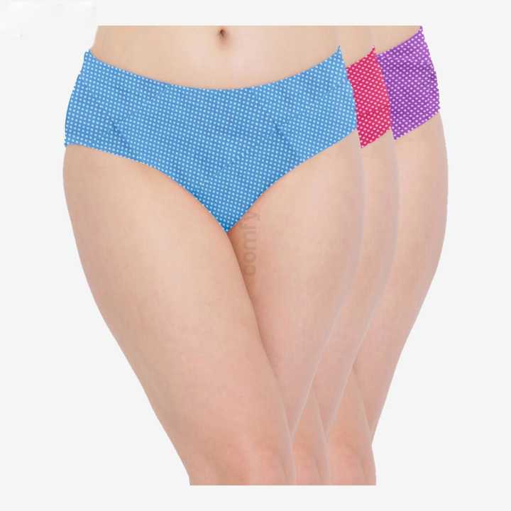 Polka Dot Inner Elastic Women's Mid-waist Hipster Panty (Pack of 3) | Panties For Women | Women's Wear |
