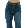 Dark Blue Jeans Highwaist Belly Button Pant For Women. 