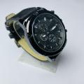 Round Black Dial Black Leather Belt Durable Quality Fashionable Wrist Watch For Men- Best Supplier. 
