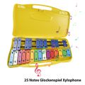 25-Note Glockenspiel Xylophone: Colorful Metal Keys, Portable, Perfect for Beginners. 
