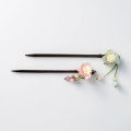 Women’s Chinese Style Floral Alloy Hair Pin Clip with Tassel - 6 Pcs Set, Handmade Wood Hair Sticks for Bridal and Daily Wear. 