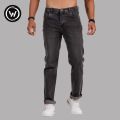 Wraon Dark Grey Stretchable Premium Straight Fit Jeans For Men - Fashion | Pants For Men | Men's Wear | Jeans |. 