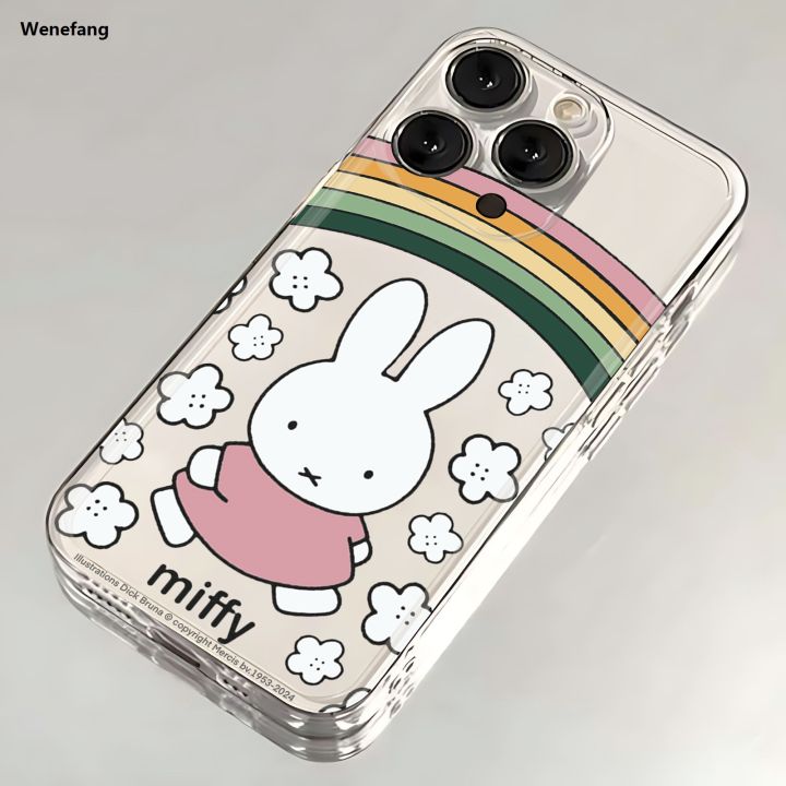 Wenefang 만화 Miffys 카와이 휴대폰 케이스, 삼성 S24, S23, S22, S21, S20, S10 FE, 노트 20, 노트 10 플러스, 울트라 라이트, 5G 투명 소프트 TPU 커버