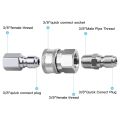 FORIDE 4X NPT 3/8 Inch Male and Female Quick Connector Kit and 2 Pieces NPT 3/8 Inch Pressure Washers Quick Connector Plug. 