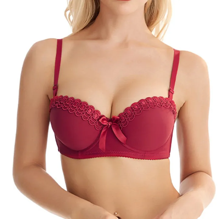 Hot%20Selling%20Fashion%20ladies%20lingerie%20no-hoop%20butterfly%20embroidery%20bra%20girl%20pleated%20anti%20slip%20big%20chest%20show%20small%20bra%20-%20Image%205