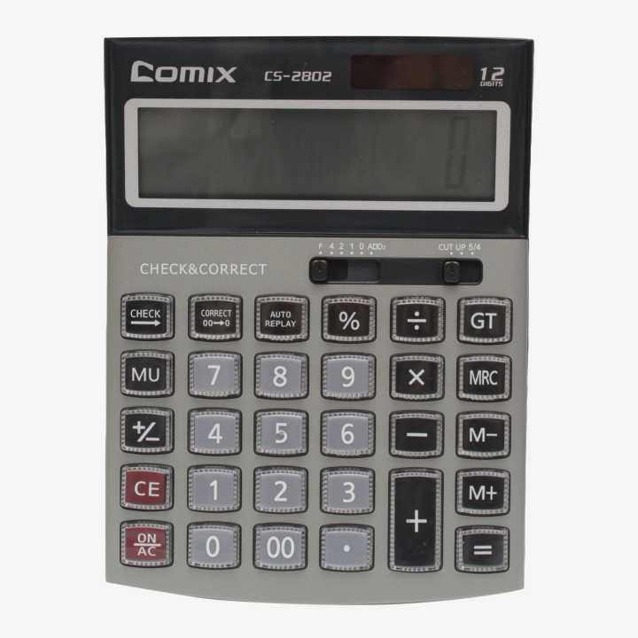 Black Color Comix 12 Digit Calculator