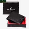 WildHorn Black Genuine Leather Wallet For Men - WH1251 | Black Solid Leather Wallet For Men | Black Purse For Men. 