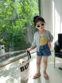 Douyin Kids Denim Shorts 2023 Summer New Korean Denim High Waist Hot Pants for Girls 23216. 