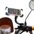 Genuine Flexible Cycle Bike Scooty Mobile Phone Holder Rear View Mirror Gps Bike Mobile Holder (Black). 