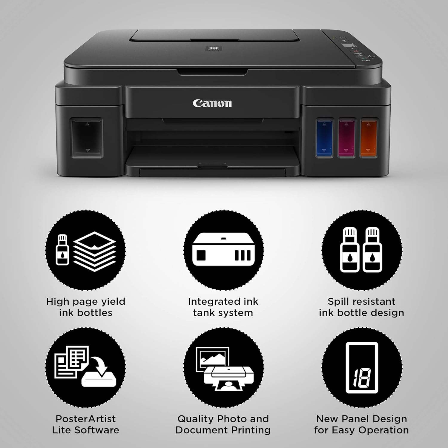 Canon Pixma G2010 All-in-One ( Print, Scan, Copy )  Ink Tank Color Printer