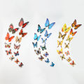 12Pcs Wall Stickers 3D Effect Self-adhesive Butterfly Shape DIY Craft Wall Decor for Home. 