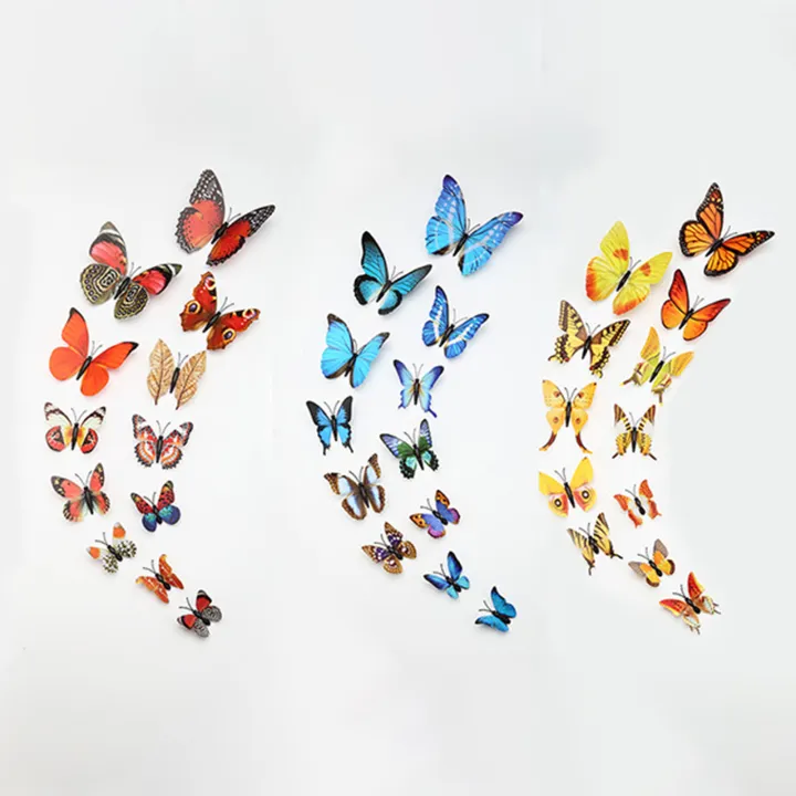 12Pcs%20Wall%20Stickers%203D%20Effect%20Self-adhesive%20Butterfly%20Shape%20DIY%20Craft%20Wall%20Decor%20for%20Home%20-%20Image%203