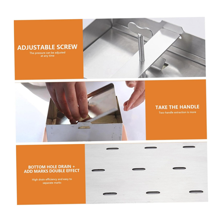 JAERBEE%20Tofu%20Presses%20Tofu%20Press,%20Stainless%20Steel%20Tofu%20Presses,%20Adjustable%20Paneer%20Maker%20with%20Drain%20Hole%20and%20Drip%20Tray%20-%20Image%203