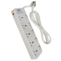 KOHINOOR KN-215 Power Extension Multiplug – 5 Sockets with Individual Switches, 3m Cable, 16A/4000W, Surge Protection, Type D Plug for Home & Office. 