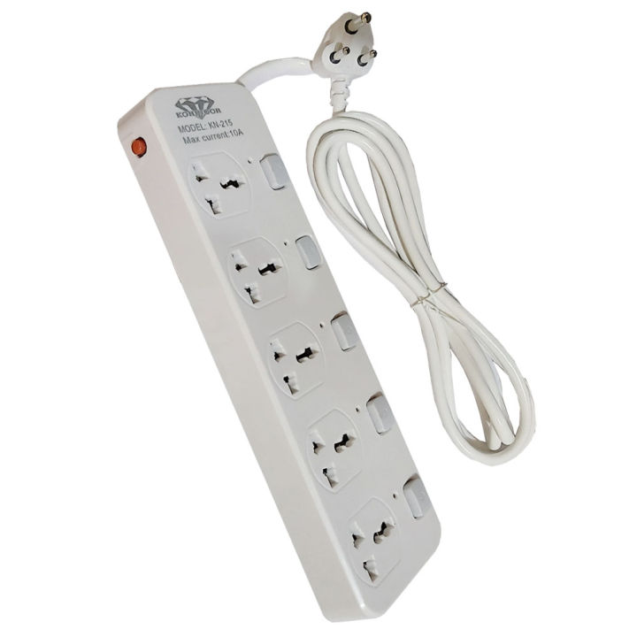 KOHINOOR%20KN-215%20Power%20Extension%20Multiplug%20%E2%80%93%205%20Sockets%20with%20Individual%20Switches,%203m%20Cable,%2016A/4000W,%20Surge%20Protection,%20Type%20D%20Plug%20for%20Home%20&%20Office%20-%20Image%206