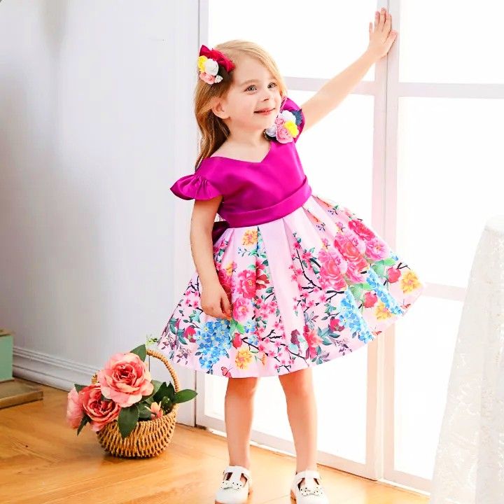 Baby Girl Princess Dress For Kids Wedding Clothes Big Bow Party Birthday Children Ball Gown