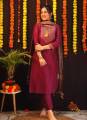Women Cotton Blend Kurti Pant Dupatta Set Traditional Ethnic wear for Occasion Casual Festive Party Wedding. 