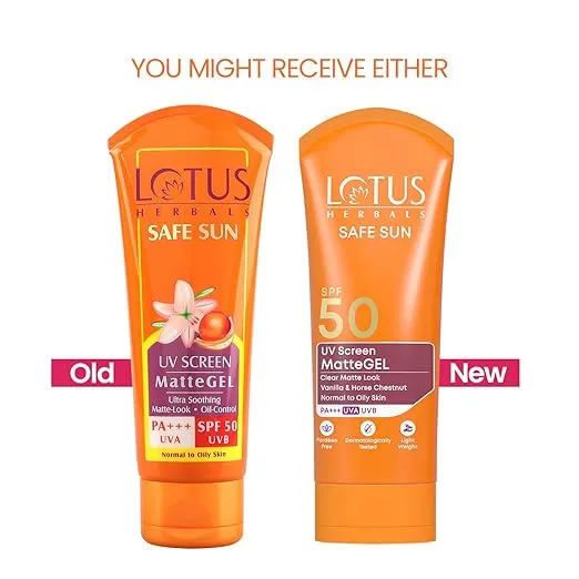 Lotus Herbals Safe Sun UV Screen Matte Gel SPF50 PA+++ 100g