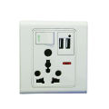 1 Gang (5/16A + MF) Multi Power Socket With Indicator + 2USB Port - Premium Switches. 