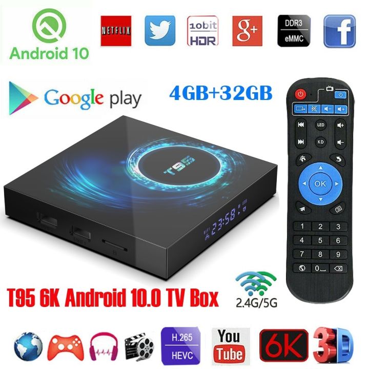 TV%20Box%20Android%2010.0,%20T95%20Android%20TV%20Boxes%204GB%20RAM%2032GB%20ROM%20H616%20Quad-core%2064-bit%20-%20Image%203