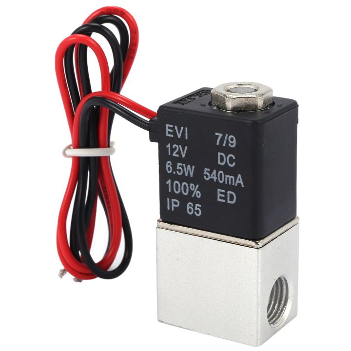 DC12V Solenoid Valve 1/4 Inch 2 Way Normally Closed Pneumatic Valves